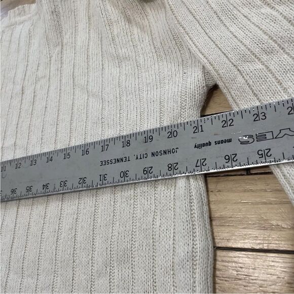 PARRINELLO Sweater Womens Cream VTG 90s Ramie Silk Ramie Rabbit Angora Knit S - Picture 8 of 16